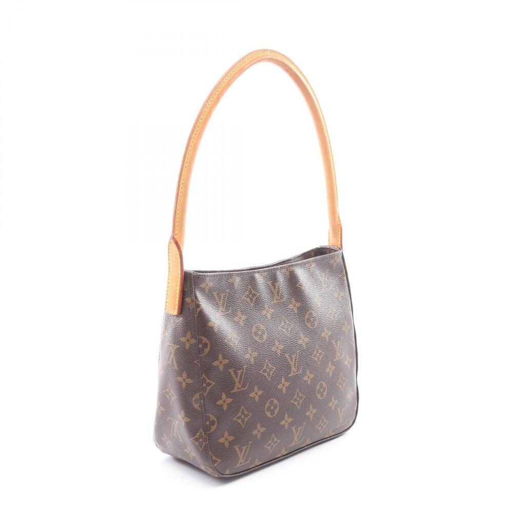Louis Vuitton Canvas Shoulder Monogram Bag Brown Looping Leather Brown